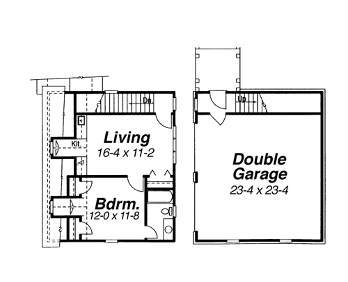 Garage w/ Apt. Above image of CARNEGIE II House Plan