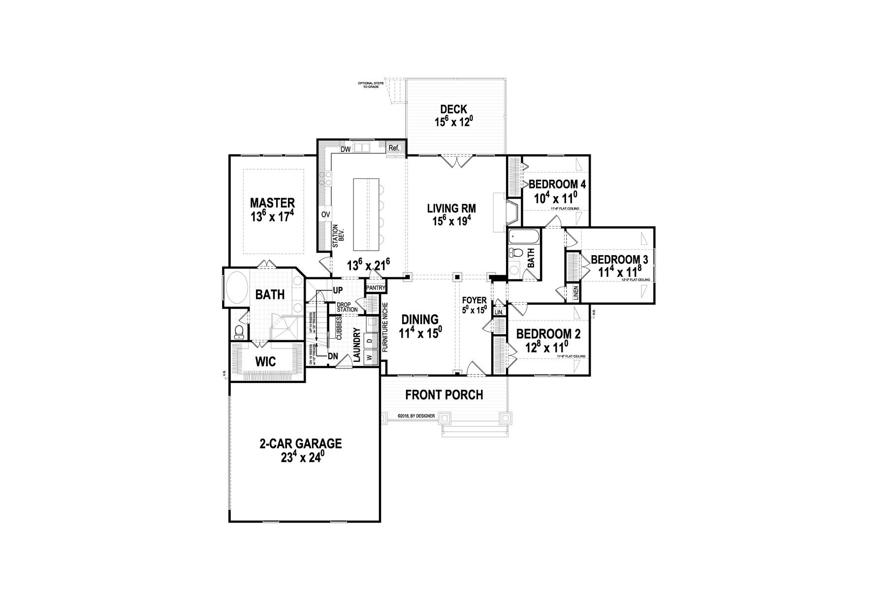 1st Floor image of Aiken II House Plan