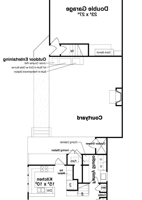 Courtyard image of Hemingway House Plan