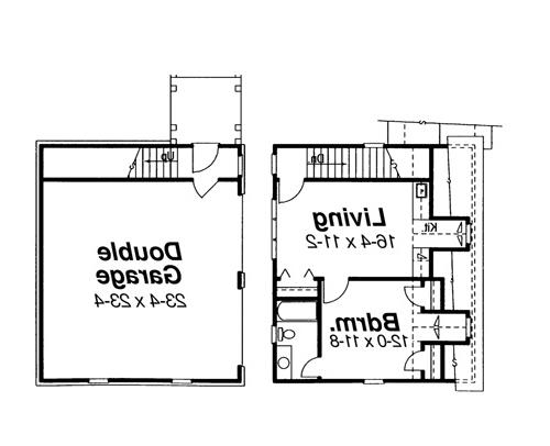 Garage w/ Apt. Above image of CARNEGIE II House Plan