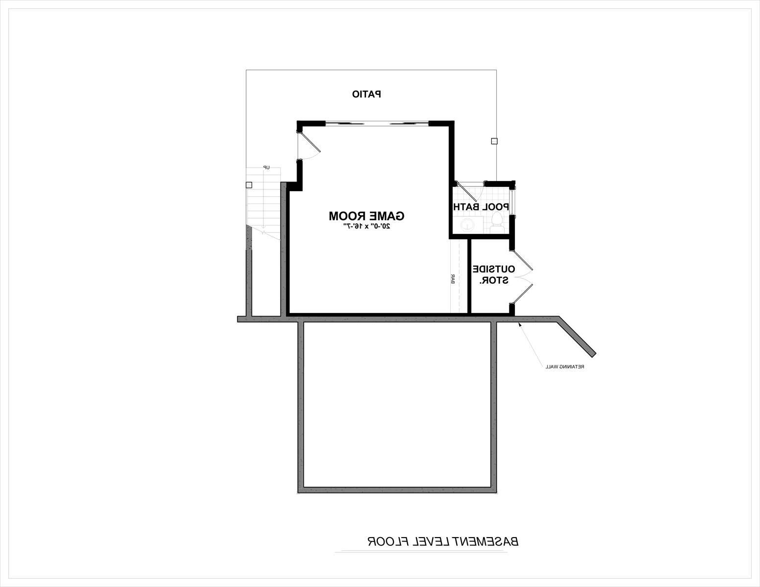 Lower Level Plan image of Springside House Plan